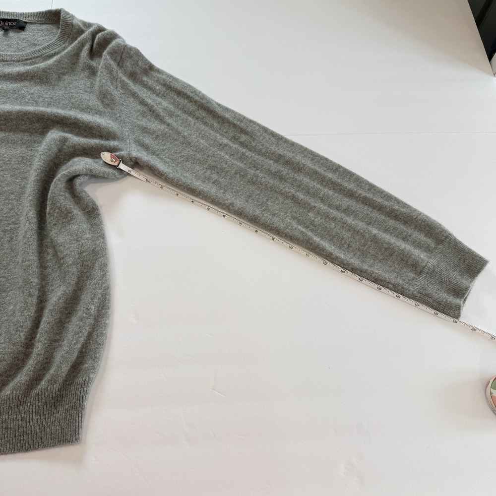 Quince Gray Mongolian Cashmere Crewneck Pullover Sweater Minimalist LARGE - Picture 11 of 13